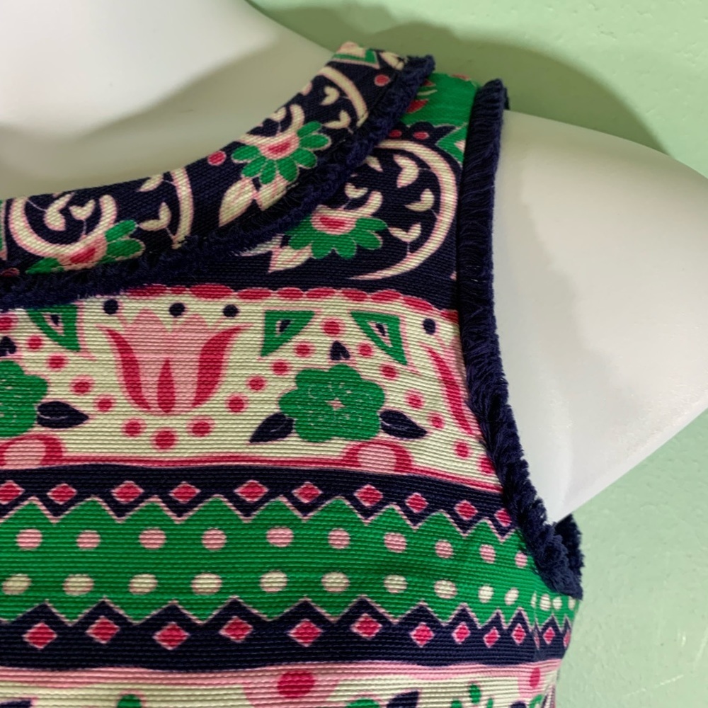 Talbots Vibrent Multi Colored Patterned Sleeveles… - image 3